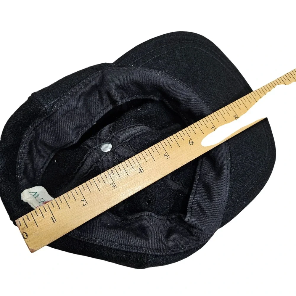 Vintage‎ J. Crew Black Wool Baseball Cap Size M Made In USA Unisex Classic Soft